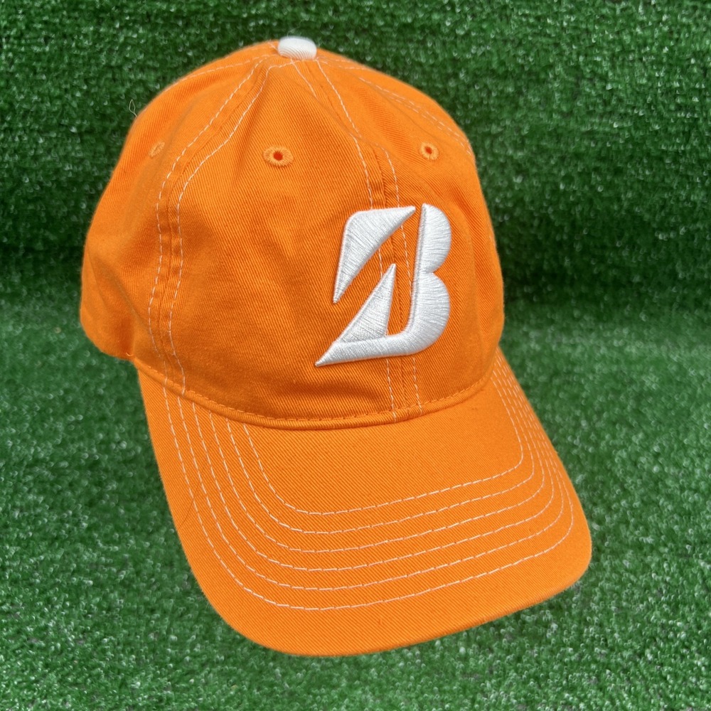 Bridgestone Golf Orange White Adjustable Baseball Hat‎ Cap Embroidered Logo